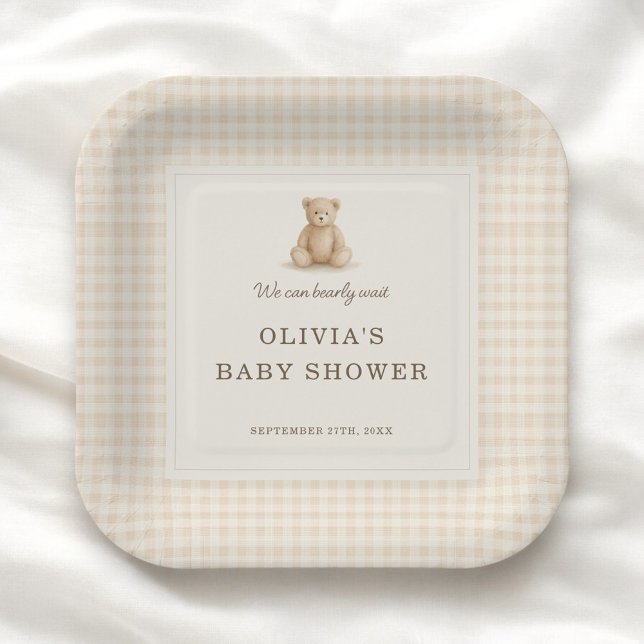 Assiettes En Carton We Can Bearly Wait Teddy Bear Baby Shower Party (Créateur téléchargé)