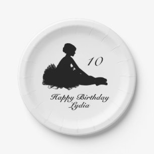 Assiettes En Carton Weight Ballerina w Nom et âge Anniversaire