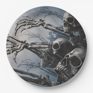 Assiettes En Carton Welcome Undead Zombie Skeleton Effrayant Papier É