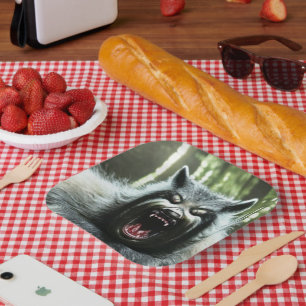 Assiettes En Carton Werewolf Qui A Mangé Les Plaques de papier carré d