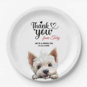 Assiettes En Carton West Highland White Terrier Mariage Merci