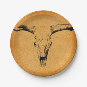 Assiettes En Carton Western Bull Horns