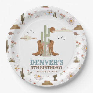 Assiettes En Carton Western Country Cowboy Rodeo fête d'anniversaire