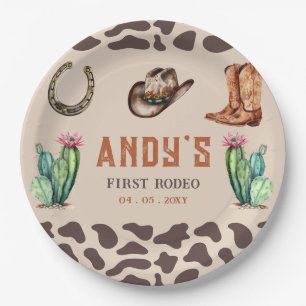 Assiettes En Carton Western Cowboy Premier Rodeo Boys Anniversaire