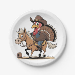 Assiettes En Carton Western Cuisiné Turquie Thankgiving Cowboy Cowgirl
