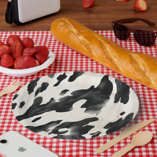 Assiettes En Carton Western Farm Animal Cow Country (Pique-nique)