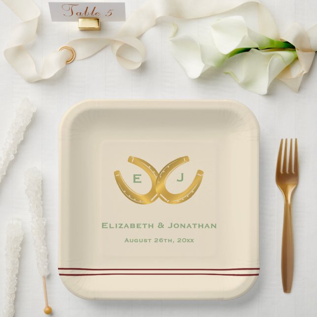 Assiettes En Carton Western Horseshoe Mariage (Mariage)