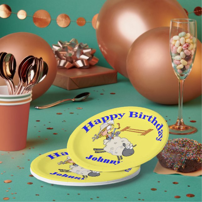 Assiettes En Carton Western Party Mutton Bustin Cowboy Cowgirl Kid (Multi)