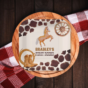 Assiettes En Carton Western premier rodéo saddup cheval fête d'anniver