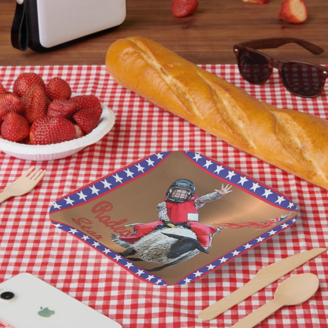 Assiettes En Carton Western Rodéo Star Mutton Busid (Pique-nique)