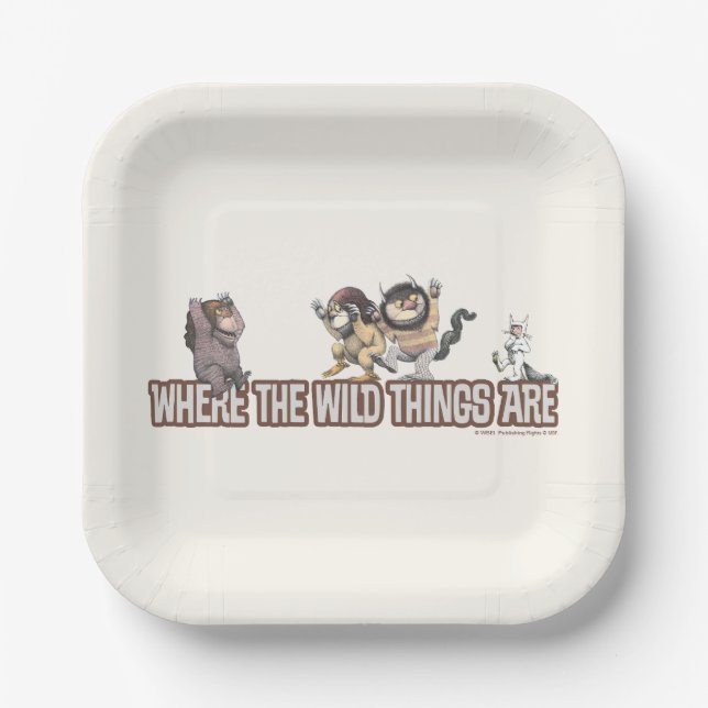 Assiettes En Carton Where the Wild Things Are Characters on Logo (Recto)