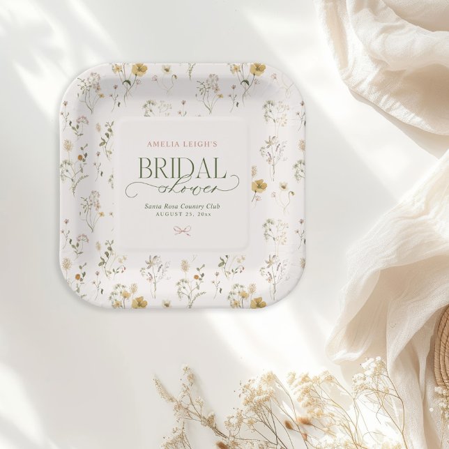 Assiettes En Carton Whimsal Fairytale Garden & Bows Fête des mariées (Créateur téléchargé)