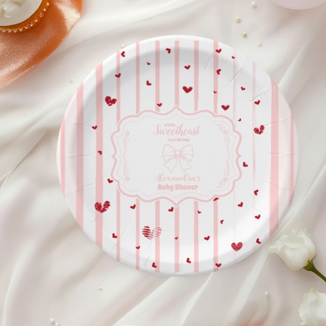 Assiettes En Carton Whimsical Baby shower de la Saint-Valentin (Créateur téléchargé)