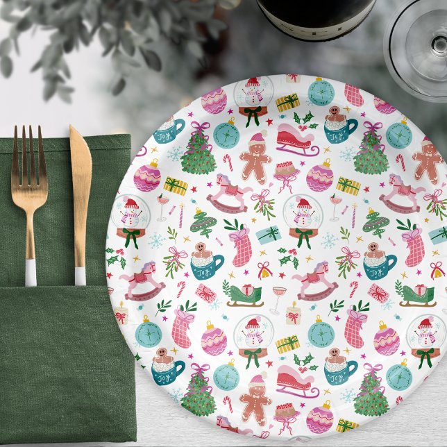 Assiettes En Carton Whimsical Christmas (Whimsical Hand-drawn Christmas Icons Bring Joy to Your Holiday Table — by Painted Paperie)
