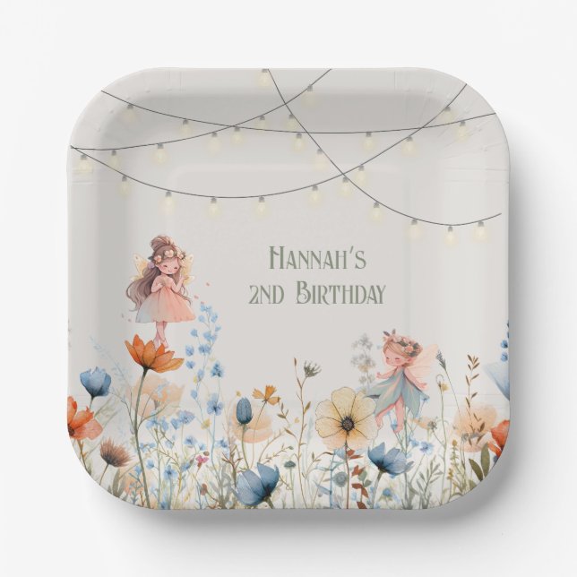 Assiettes En Carton Whimsical Fairy Garden Magique Anniversaire (Recto)