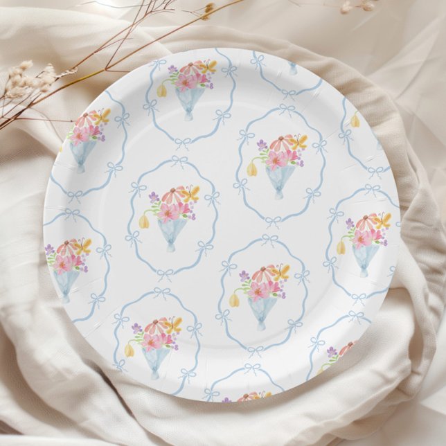 Assiettes En Carton Whimsical Fresh Hors du marché Douche nuptiale (Créateur téléchargé)