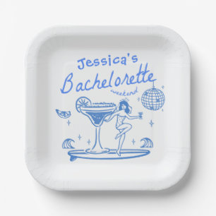 Assiettes En Carton Whimsical Main dessinée Funky Beach Bachelorette