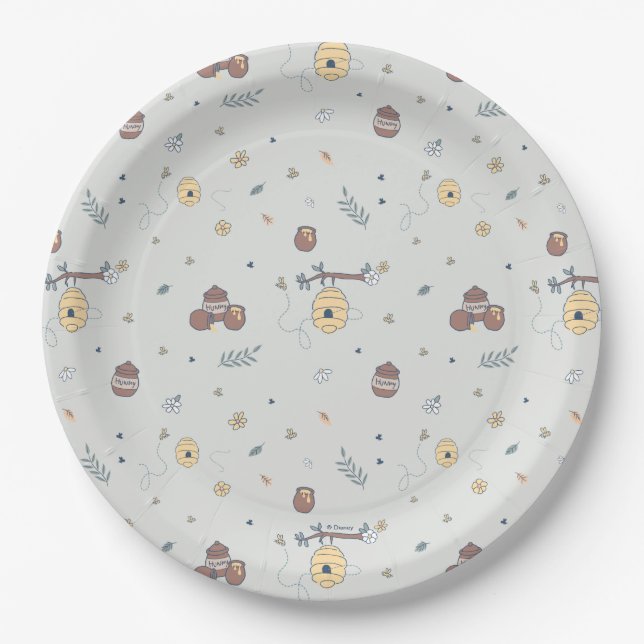 Assiettes En Carton Whimsical Winnie L'Ourson Motif (Devant)
