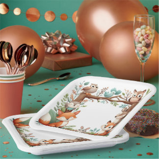 Assiettes En Carton Whimsical Woodland Paper Plates