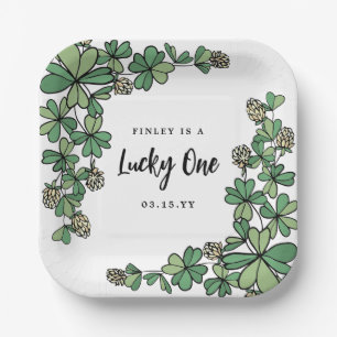 Assiettes En Carton White Clochers Lucky One First Birthday