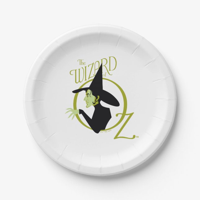 Assiettes En Carton Wicked Witch™ L'Assistant Du Logo Oz™ (Devant)