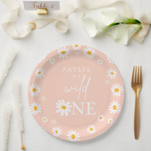 Assiettes En Carton Wild One 1er anniversaire fête Boho Retro Daisy P