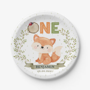 Assiettes En Carton Wild One Baby Fox 1st Birthday Papier Plaque