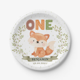 Assiettes En Carton Wild One Baby Fox 1st Birthday Papier Plaque