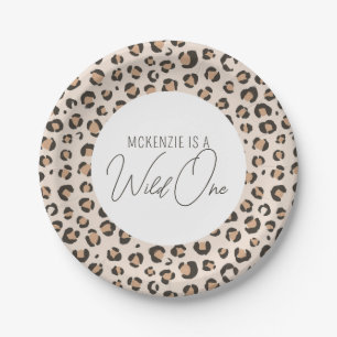 Assiettes En Carton Wild One Empreinte de léopard 1er anniversaire