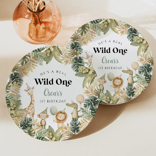 Assiettes En Carton Wild One First Birthday Papier Plaque Safari Anima