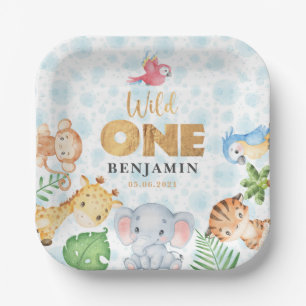 Assiettes En Carton Wild One Jungle Animaux 1er Anniversaire Party Pap