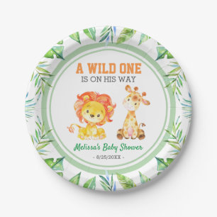 Assiettes En Carton Wild One Jungle Safari bébé garçon douche Sprinkel