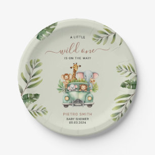 Assiettes En Carton Wild One Safari Animaux Baby shower garçon