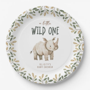 Assiettes En Carton Wild One Safari Animaux Baby shower neutre