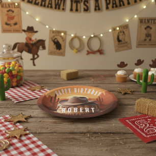 Assiettes En Carton Wild West Cowboy Casquette Cake