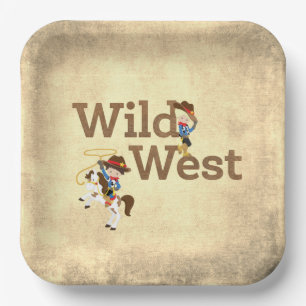 Assiettes En Carton Wild West Cowboy Cowgirl Western Thème Plaque de p