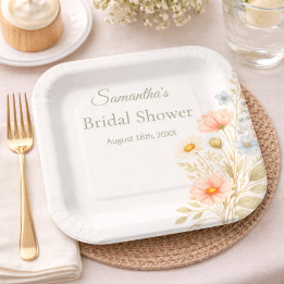 Assiettes En Carton Wildflower Garden Party Event