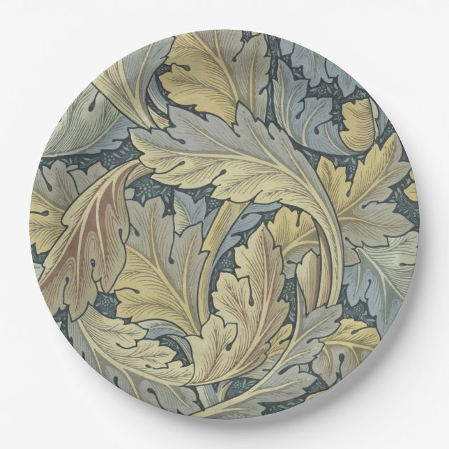 Assiettes En Carton William Morris Acanthus Feuille Floral Art Nouveau (Devant)