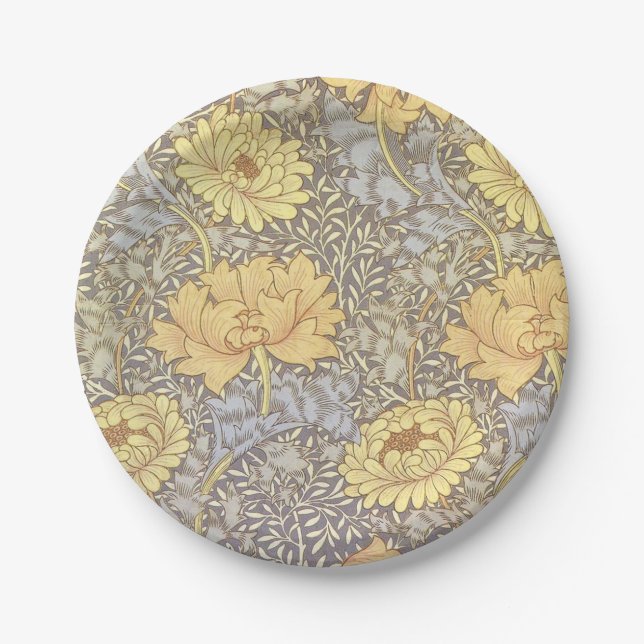 Assiettes En Carton William Morris Chrysanthemum Fleurs maman (Devant)