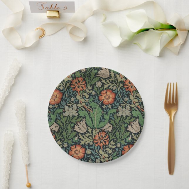 Assiettes En Carton William Morris Compton Fond d'écran classique (Mariage)