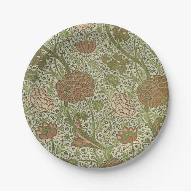 Assiettes En Carton William Morris Cray Fleur de Sage Floral Botanique (Devant)