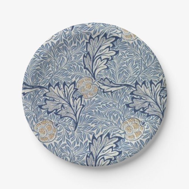 Assiettes En Carton William Morris Flower Floral Design (Devant)
