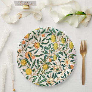 Assiettes En Carton William Morris Fruit Grenade Vintage 