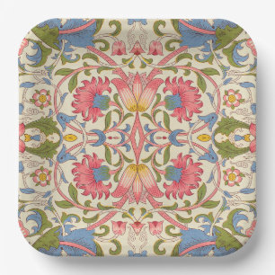 Assiettes En Carton William Morris Lodden Motif Floral Pastel