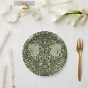 Assiettes En Carton William Morris Pimpernel Papier Motif Vintage Pla