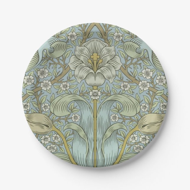 Assiettes En Carton William Morris Spring Thicket : Floral antique (Devant)