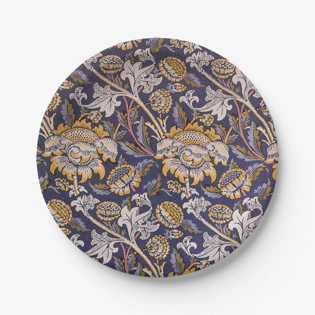Assiettes En Carton William Morris Wey Fond d'écran Floral (Devant)