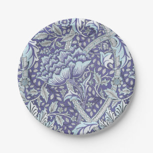 Assiettes En Carton William Morris Windrush fleurs bleues