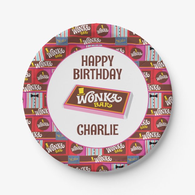 Assiettes En Carton Willy Wonka & Chocolate Factory Anniversaire (Devant)