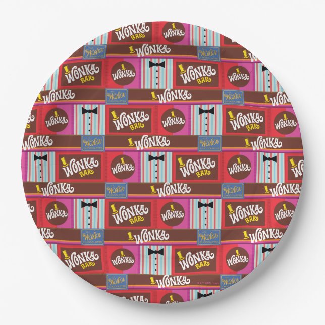 Assiettes En Carton Willy Wonka & Chocolate Factory Anniversaire (Devant)